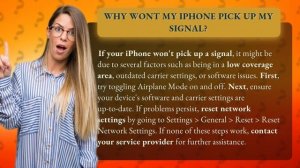 Why wont my iPhone pick up my signal?