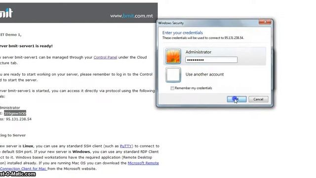 4 Logging onto configured Cloud Server via a remote desktop connection смотреть онлайн