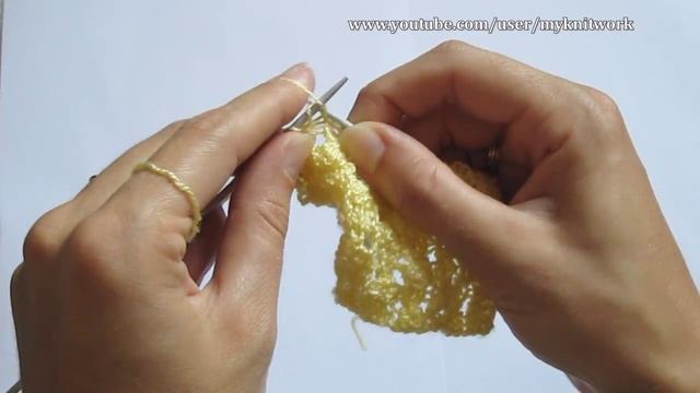 Вязание спицами. Узор "Шахматка с ажуром".