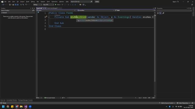 MENU BARS IN WINDOWS APPLICATIONS | DEVELOPING | EVENT HANDLING | VISUAL STUDIO.NET