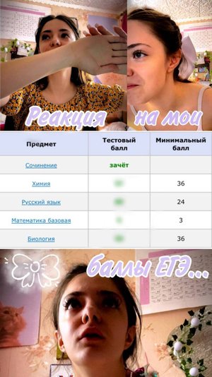 Реакция на мои баллы за ЕГЭ...