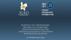 Заседание бюджетного комитета 23.10.2024