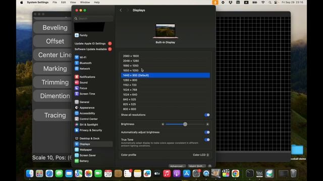 Як вирішити проблему з роздільною здатністю екрана Leathercraft CAD у MacOS Sonoma 14.0