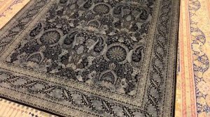 handmade silk turkish carpets black