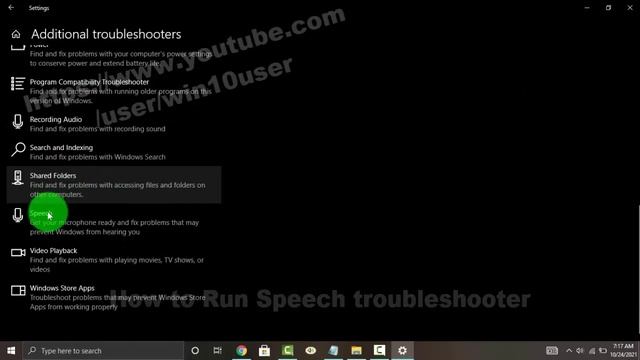 Windows 10 Home : How to Run Speech troubleshooter