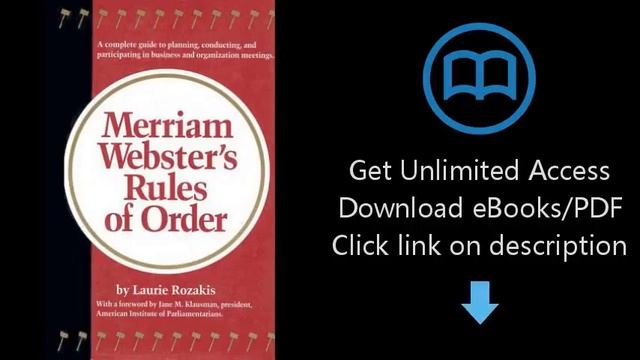 Download Merriam-Webster's Rules of Order PDF смотреть онлайн