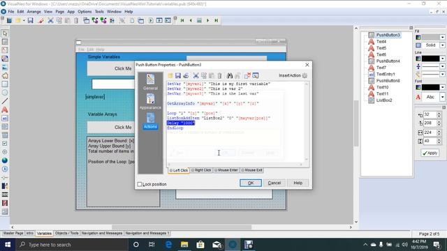 VisualNeo Win Variables, arrays and special characters