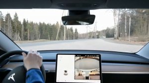 Tesla Autopilot v 2021.4.15 on a winding rural road