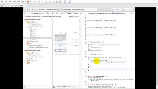 Tutorial 29: Quiz App in iOS XCode Swift | Multiple Choice quiz app in iOS