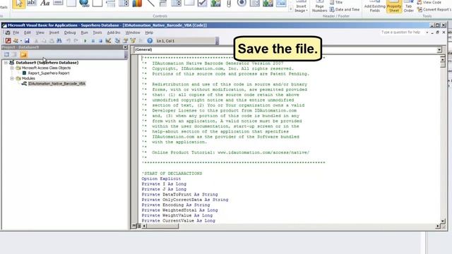 How to Create Barcodes in Microsoft Access 2010 using the Native Barcode Generator