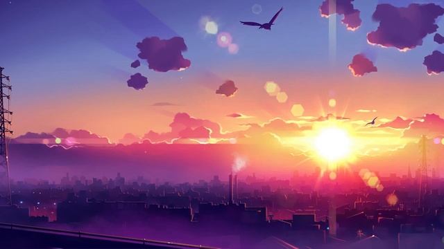 Sunset Purple City wallpaper смотреть онлайн