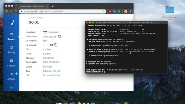 [macOS] ProfitBot – Остановка работы бота/ Turning off the bot