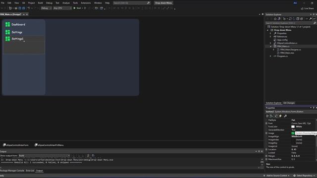 C# Modern Drop-Down Menu Design in Windows Form