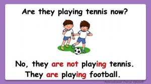 Отрицательные предложения в настоящем продолженном времени