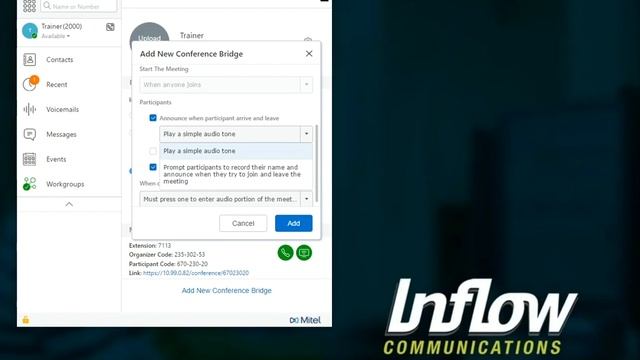 My Conference | Mitel MiVoice Connect Client смотреть онлайн