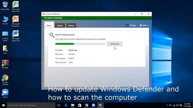 How to update Windows Defender and scan computer смотреть онлайн