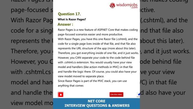 Net Core Interview Questions and Answers 2019 Part-2 | Net Core | Wisdom it Services смотреть онлайн