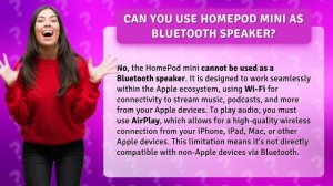 Can you use HomePod mini as Bluetooth speaker?