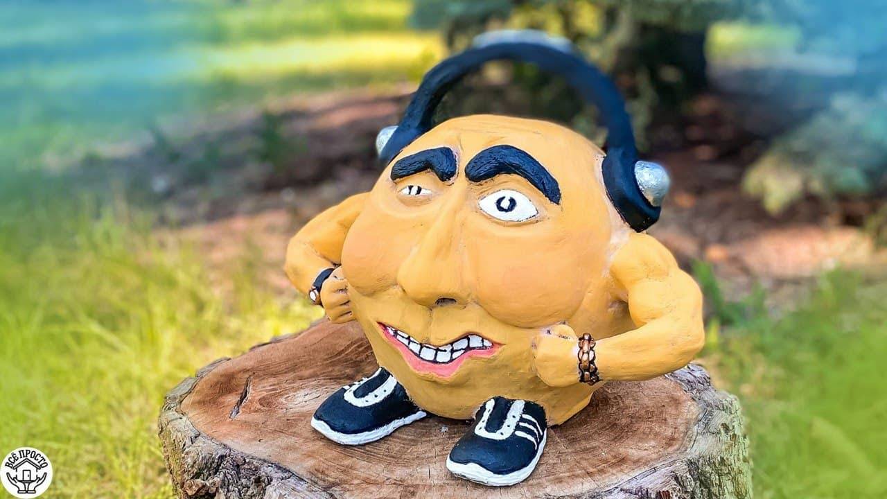 Брутальный КОЛОБОК из ЦЕМЕНТА своими руками | Поделки для дачи | Crafts made of cement смотреть онлайн