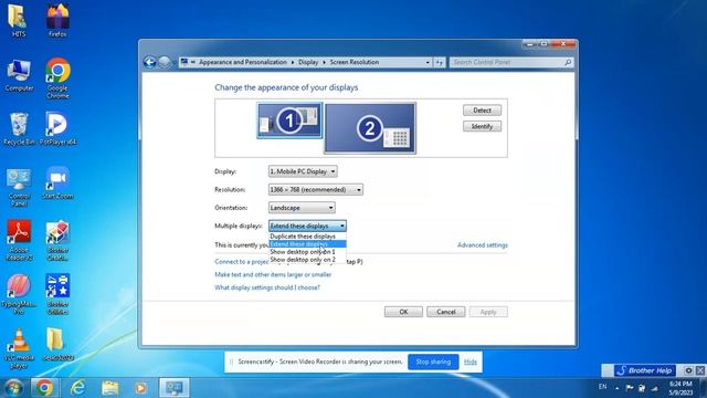 How to extend laptop screen to Monitor in win 7 смотреть онлайн