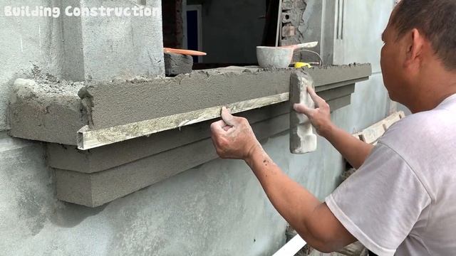 The Most Accurate Technique To Build The Frame Under The Window With Bricks And Cement