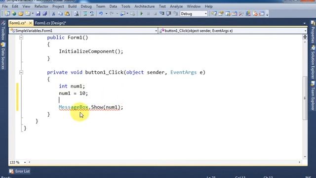C# Tutorial 03 - Using Simple Variables in C Sharp - for Beginners