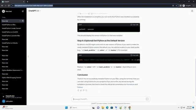 install python mac from terminal
