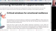 Critical windows of child development