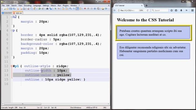 CSS Tutorial 11 - Setting Outline смотреть онлайн