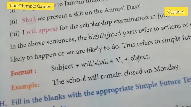 English, Term III, Class 4,Lesson 5 (Text book Part)