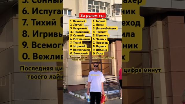 Кто ты за рулем? 😎