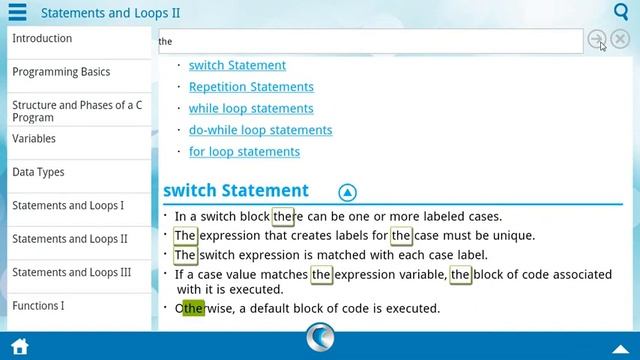 Demo of Learn C Programming App on Android Tablet
