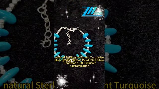 GN-20241021-02 natural Sterling treatment Turquoise High Quality Natural Pearl S925 Silver Handmade