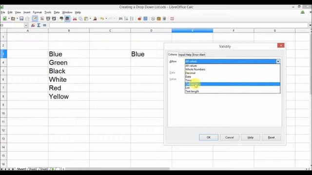 libreoffice calc create drop down list смотреть онлайн
