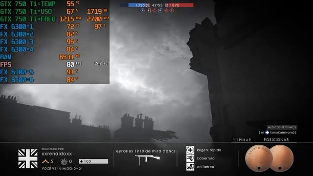 TEST Battlefield 1 FX6300 + GTX 750TI смотреть онлайн