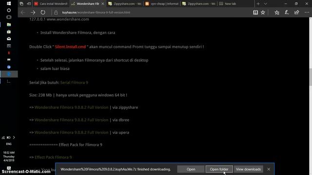 instalasi wondershare filmmora9 no watermark