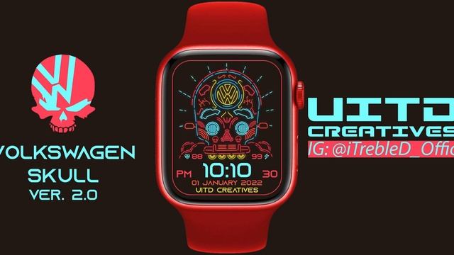 Animated Volkswagen Skull watch face for your Apple Watch (link in the description)￼