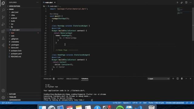 Flutter App Development - (Hallo World App)