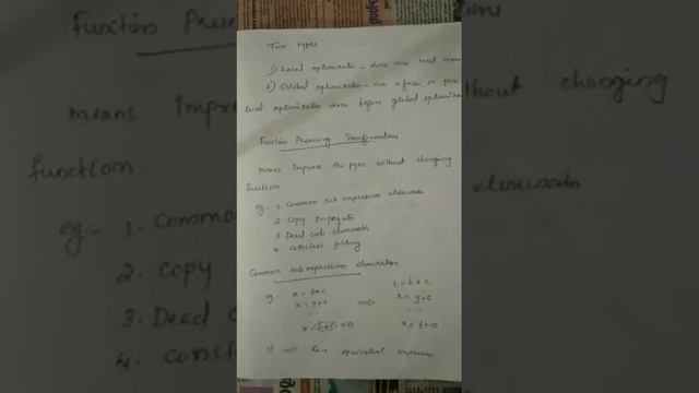 Code optimization - principal sources of optimization