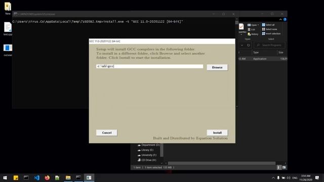 Installing GCC compiler on windows