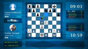 Chess Game Analysis: Сапёр Петров - Guest33880345 : 1-0 (By ChessFriends.com)