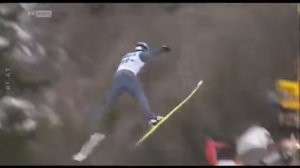 Старшное и ужасное падение лыжника