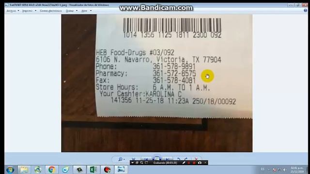 LV2 TRANSCRIBE INFORMATION FROM A RECEIP (H-E-B)