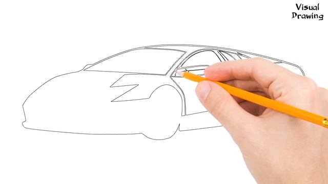 Simple Car Drawing, How To Draw A Lamborghini Car Easy For Beginners Step By Step смотреть онлайн