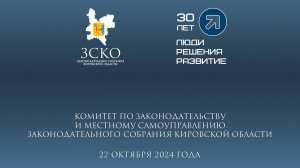 Заседание комитета по законодательству 22.10.2024