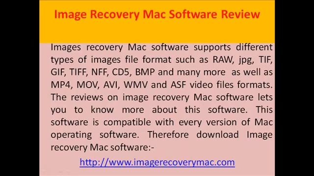 Image Recovery Mac Software Reviews смотреть онлайн