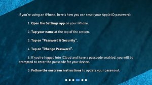 How do I reset my Apple ID password?