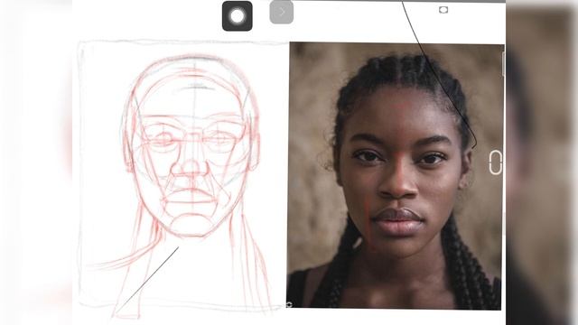 Loomis Method How to Draw a portrait on iPad - Sketchbook App смотреть онлайн