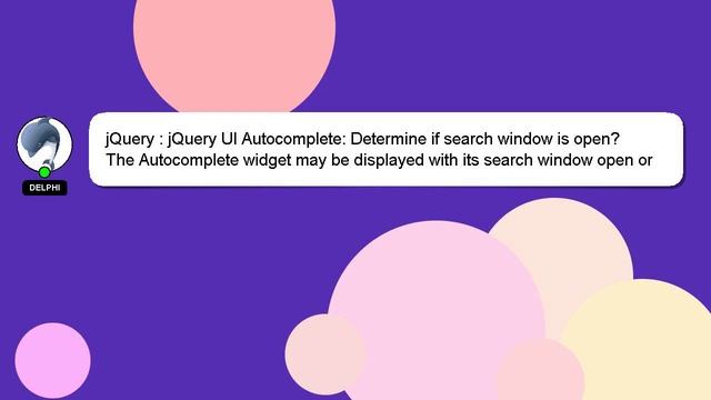 jQuery : jQuery UI Autocomplete: Determine if search window is open? смотреть онлайн