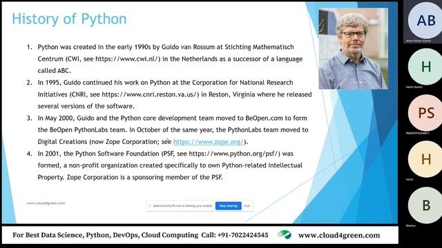 Python Demo | BASIC | CLOUD4GREEN TECHNOLOGY | We are EXPERT in all IT training